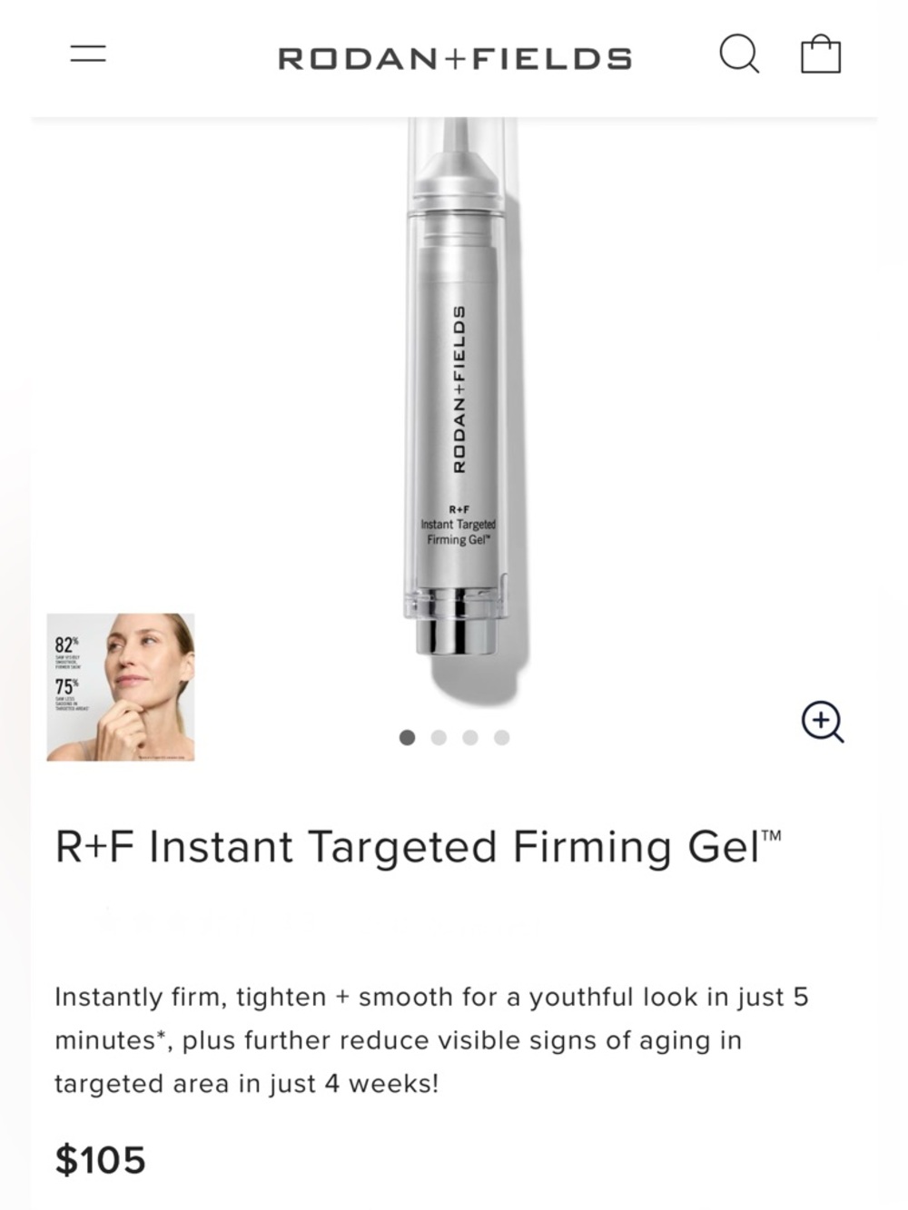 NWT Rodan + Fields R+F Instant Targeted Firming Gel 10 mL - Picture 14 of 17